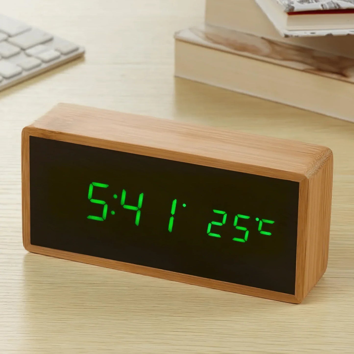 Rynx | BambooTime - LED alarm clock made of bamboo