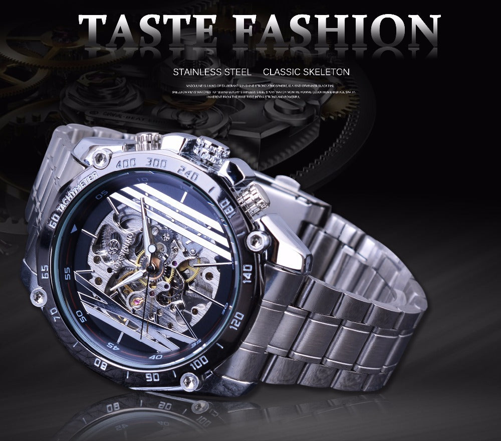 Rynx | European American style men's fashion casual hollow mechanical watch movement