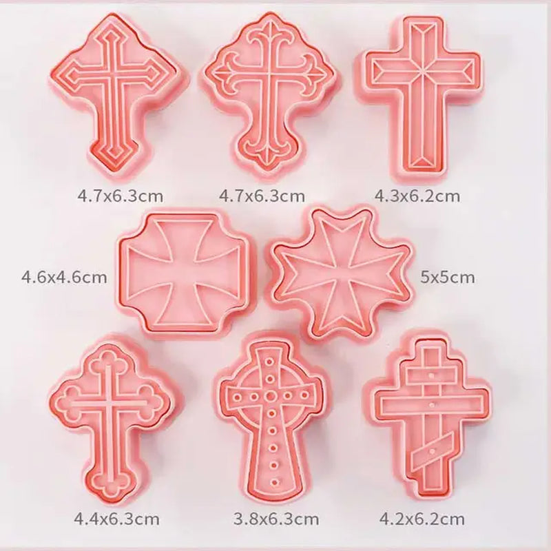Rynx | 8 Pieces/Set DIY Cake Decoration Tools Christmas Cartoon Cookie Cutter Set Plastic Baking Molds Cookie Tools