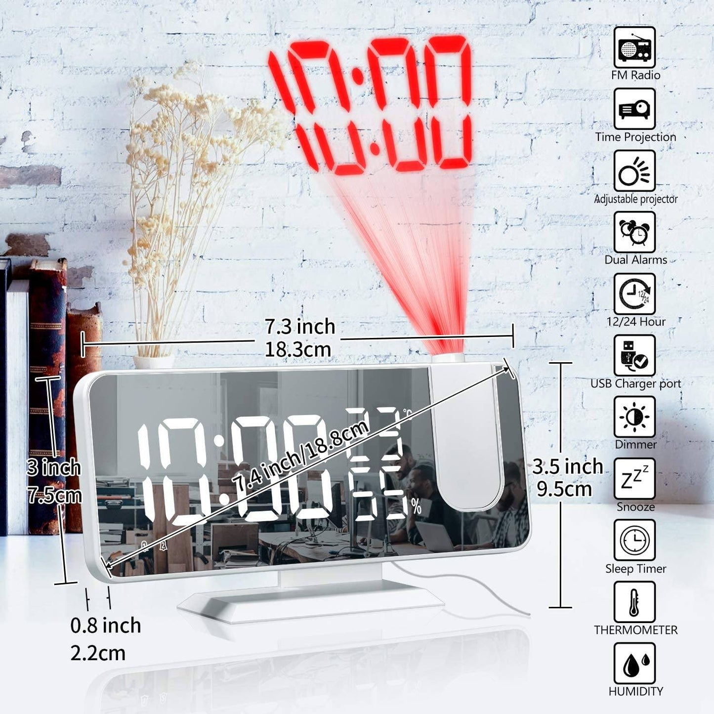 Rynx | Bedroom Projection Digital Alarm Clock