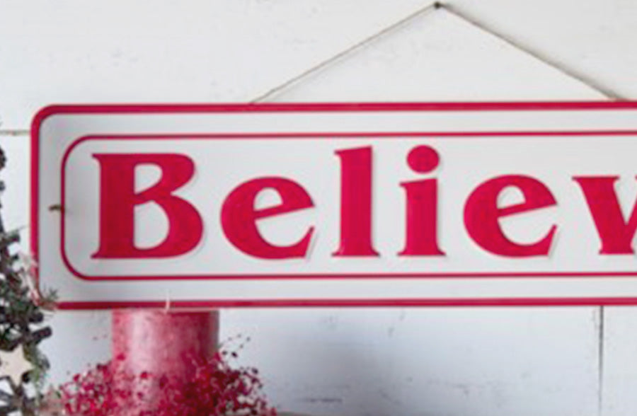 Rynx | Embossed Metal Believe Sign