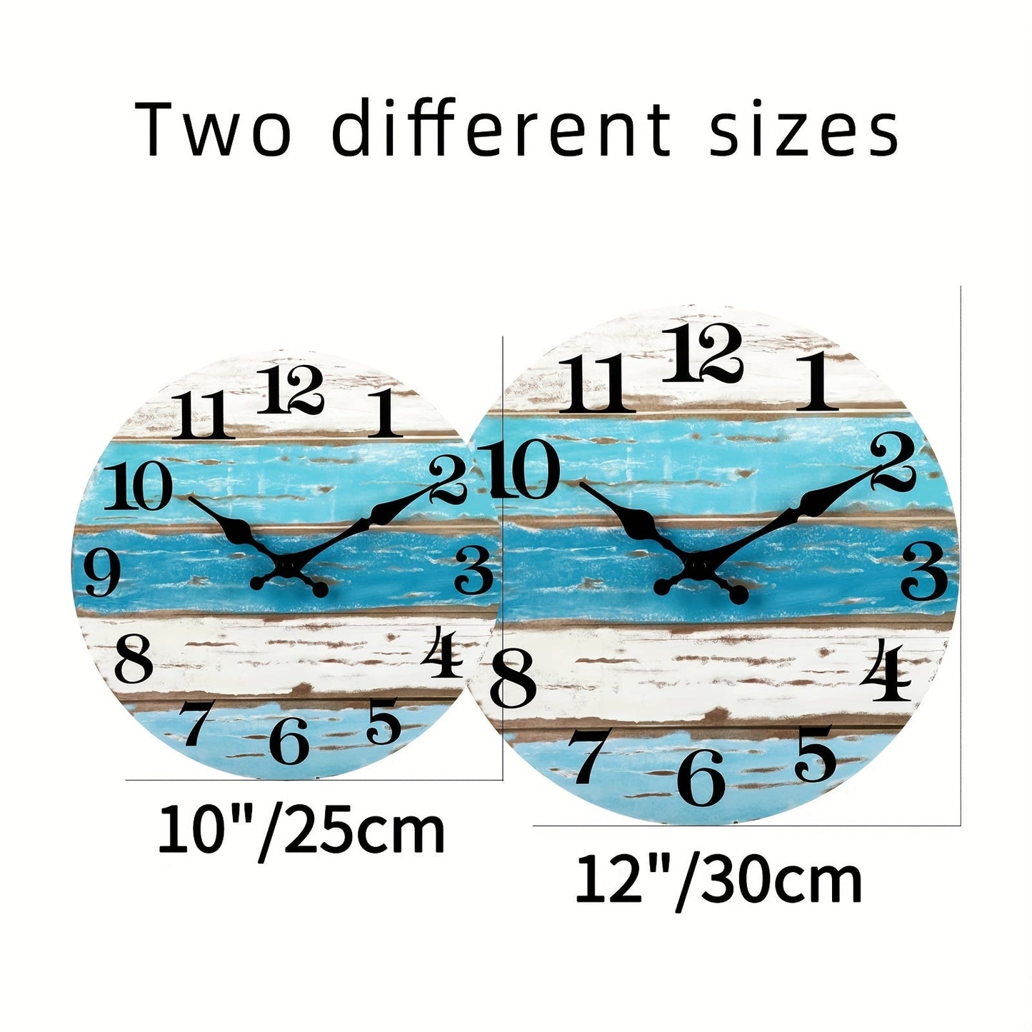 Rynx | Nautical Wall Clock - Silent Round Clock, Blue Theme for Outdoor and Indoor