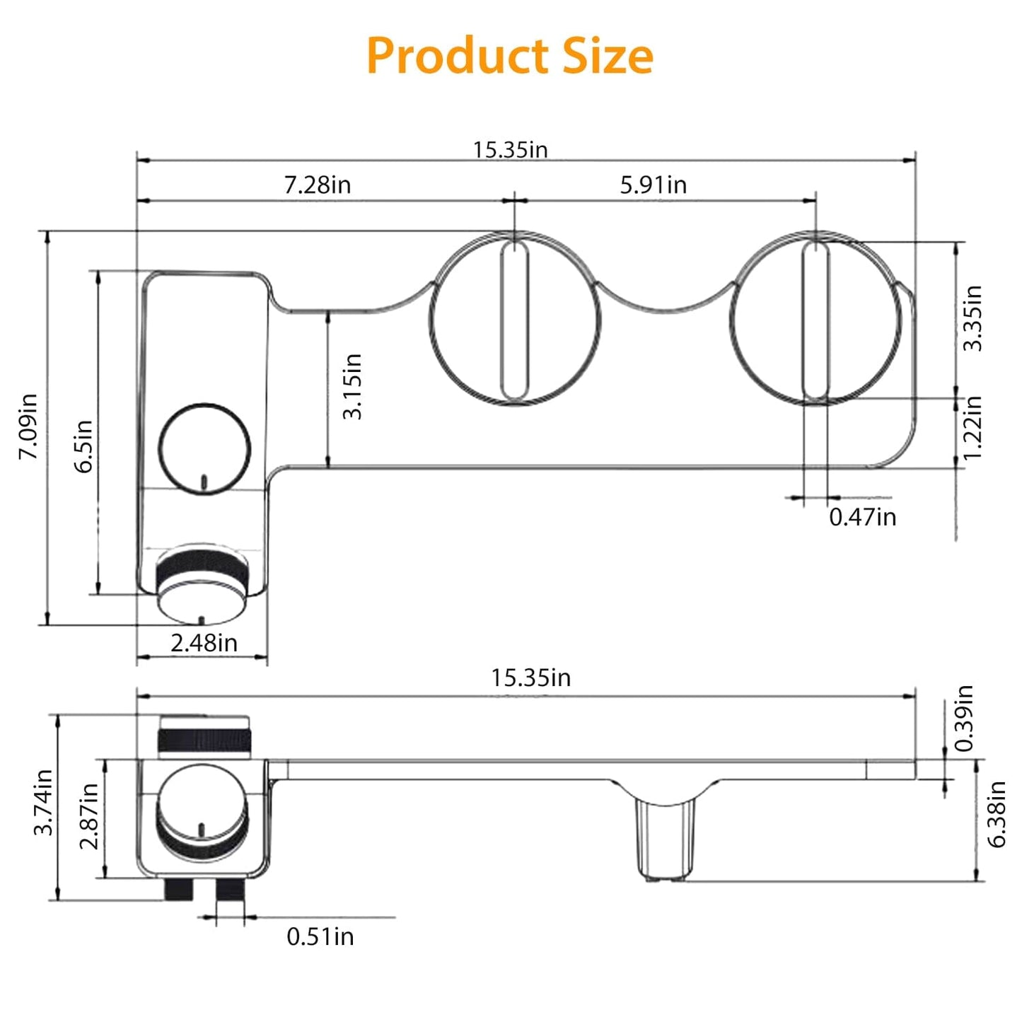 Rynx | Bidet Fresh Water Sprayers with Self-Cleaning Double Nozzle without Electricity