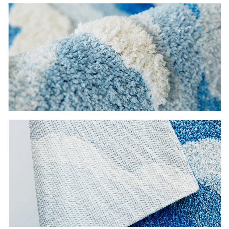 Rynx | Blue Ocean Waves Nightstand Accent Rug