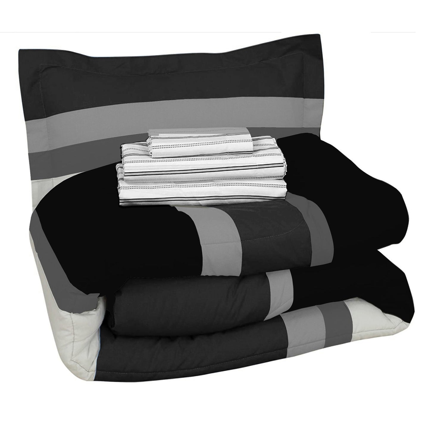 Rynx | Brooklyn Flat Rugby Stripe Bed-in-a-Bag Set