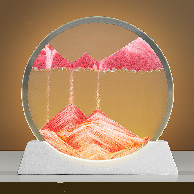 Rynx | Creative New Quicksand Painting Small Night Lamp Living Room Bedroom Abstract Rotary Desktop Decoration