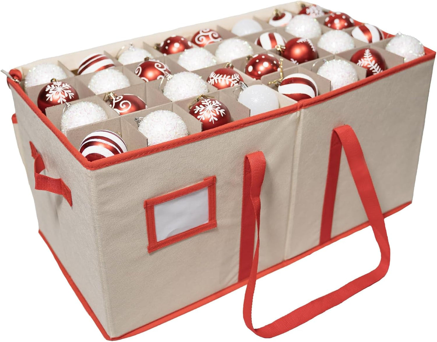 Rynx | Large Christmas ornament storage container box with zipper closure