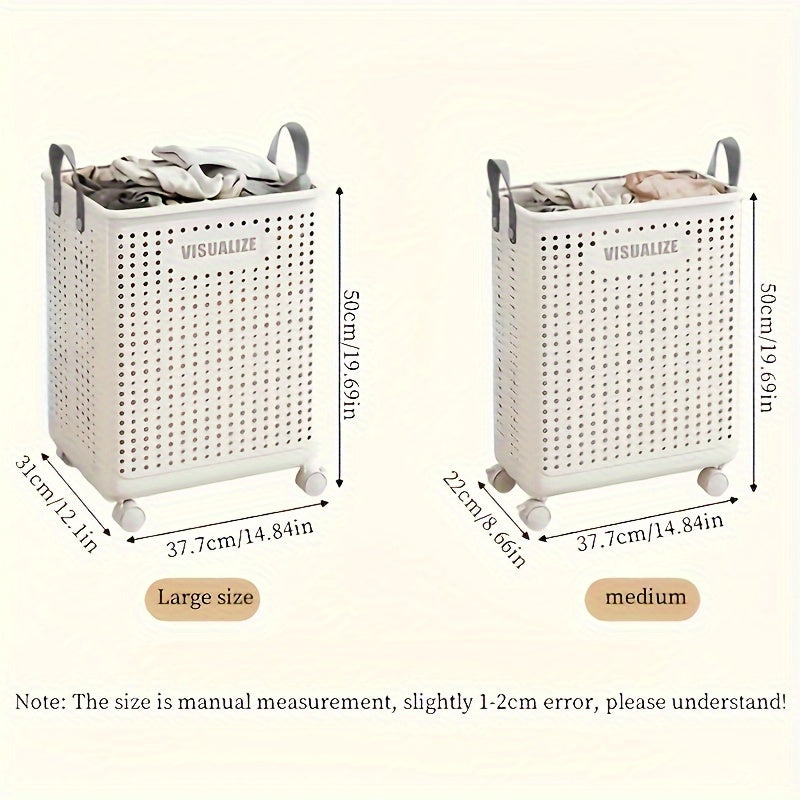 Rynx | Foldable Plastic Laundry Basket with Wheels