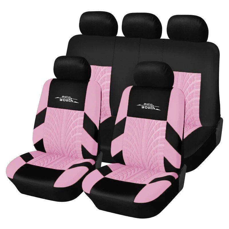 Rynx | Universal Fit Embroidered Car Seat Cushions with Tire Track Detail