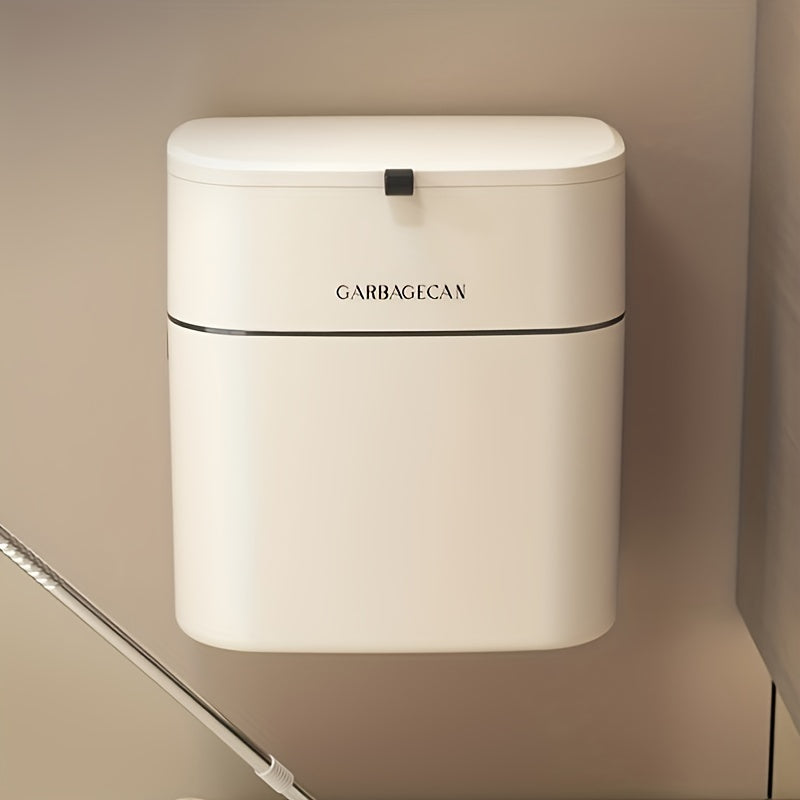 Rynx | Slimline Wall Mounted Trash Can – High-Capacity, Aesthetic Design with Lid, Space-Saving Garbage Can for Living Room, Toilet & Kitchen