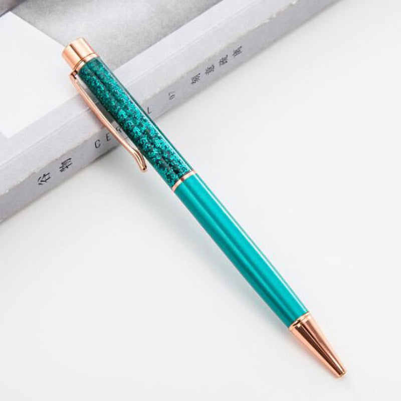 Rynx | 1Pc New Gold Foil Pens Metal Ballpoint Pens Office Birthday Gifts Ballpoint Pen Engraved Names Private Laser Customize Logo Pen