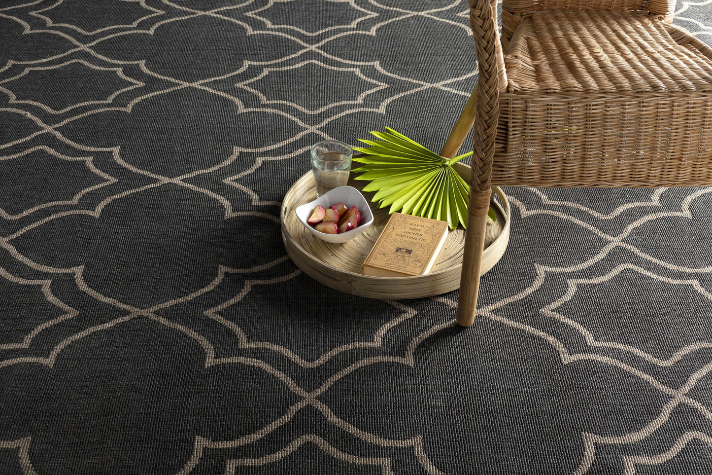 Rynx | Black modern farmhouse outdoor rug