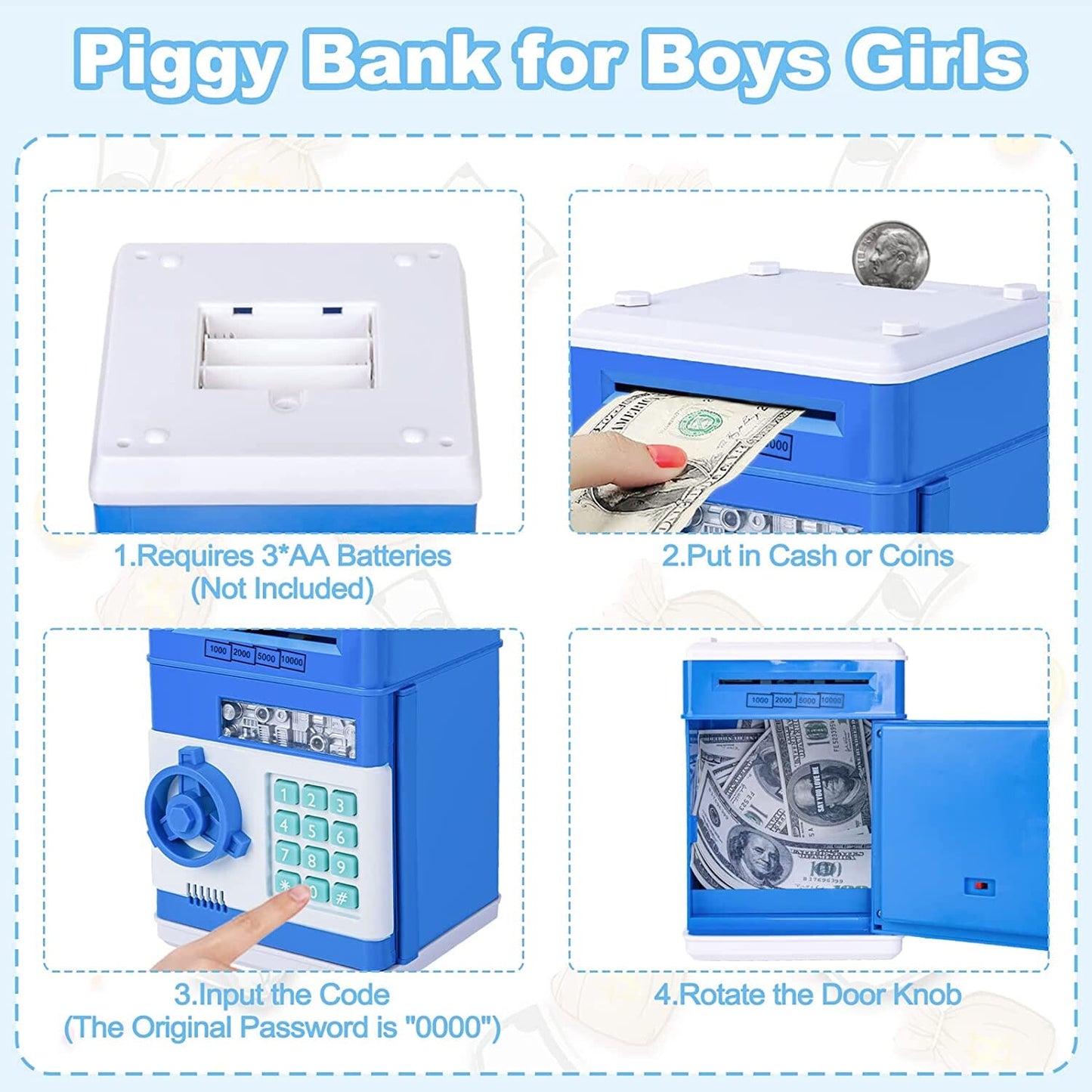 Rynx | Kids Cartoon Password Box Piggy Bank