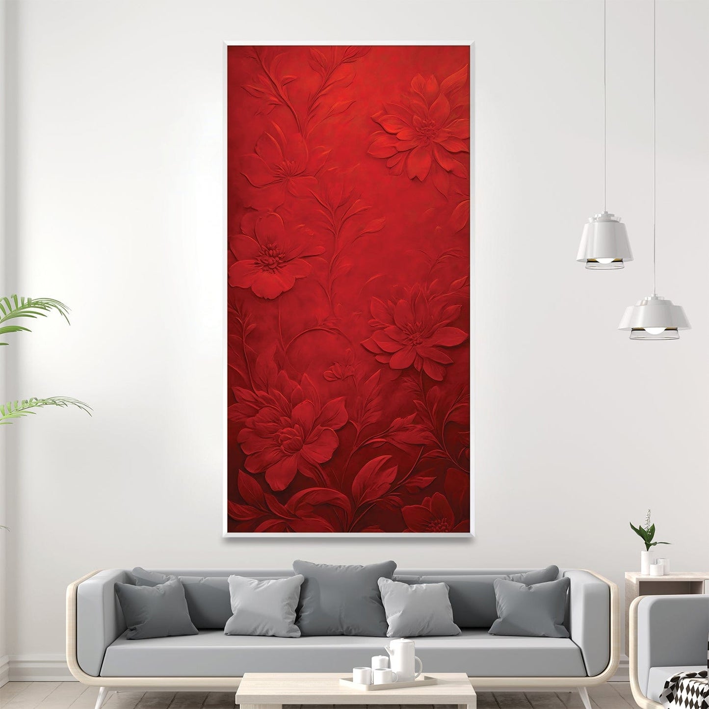 Rynx | Crimson Flora Canvas