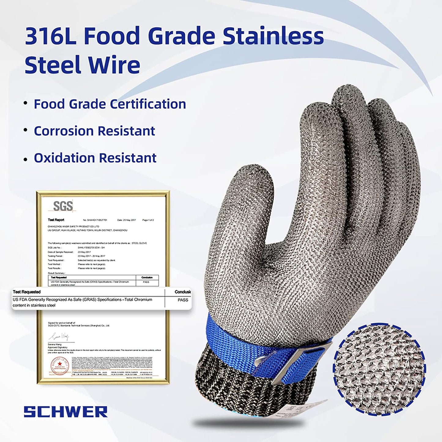 RYNX | Food grade stainless steel mesh metal glove