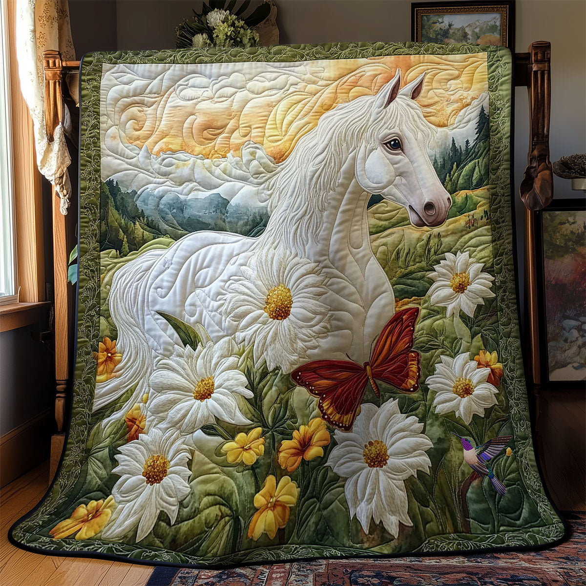 Rynx | White Horse in Highland Quilt