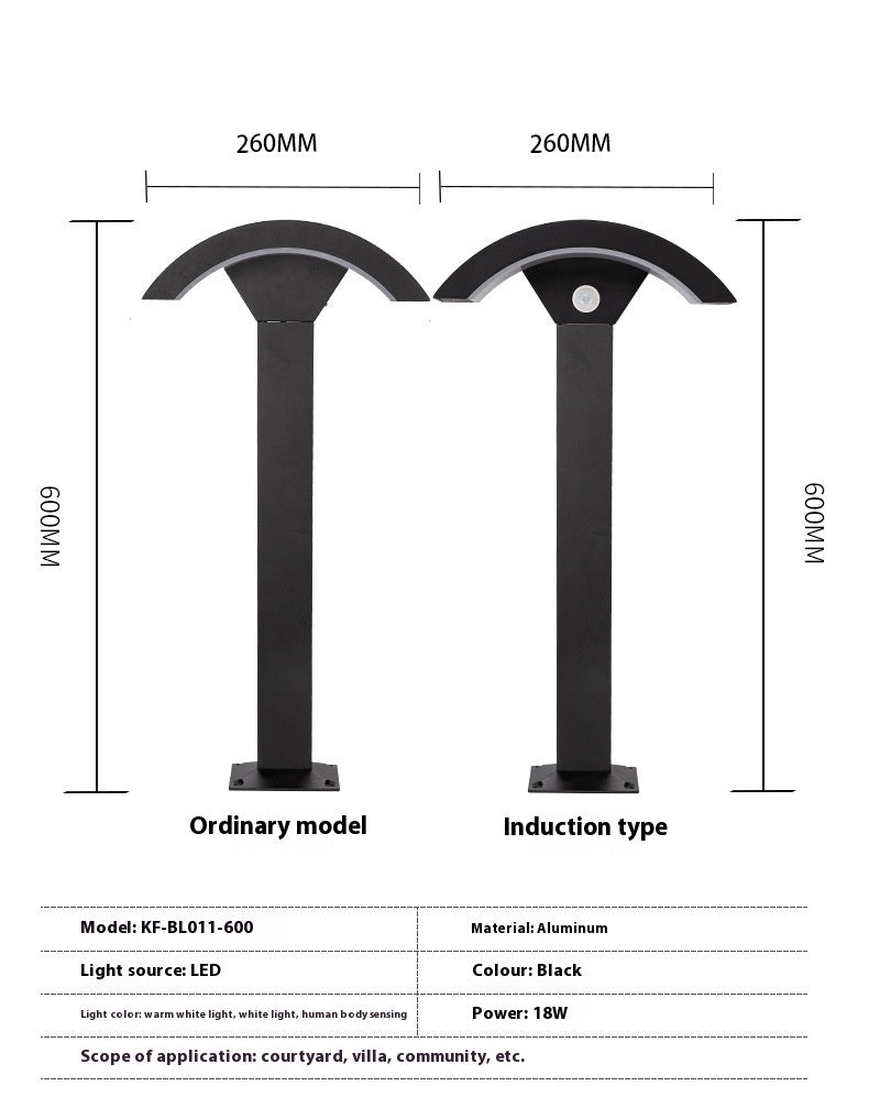 Rynx | Wall Lamp Lawn Waterproof Balcony Human Body Induction Modern Minimalist Garden Villa Aisle Outdoor