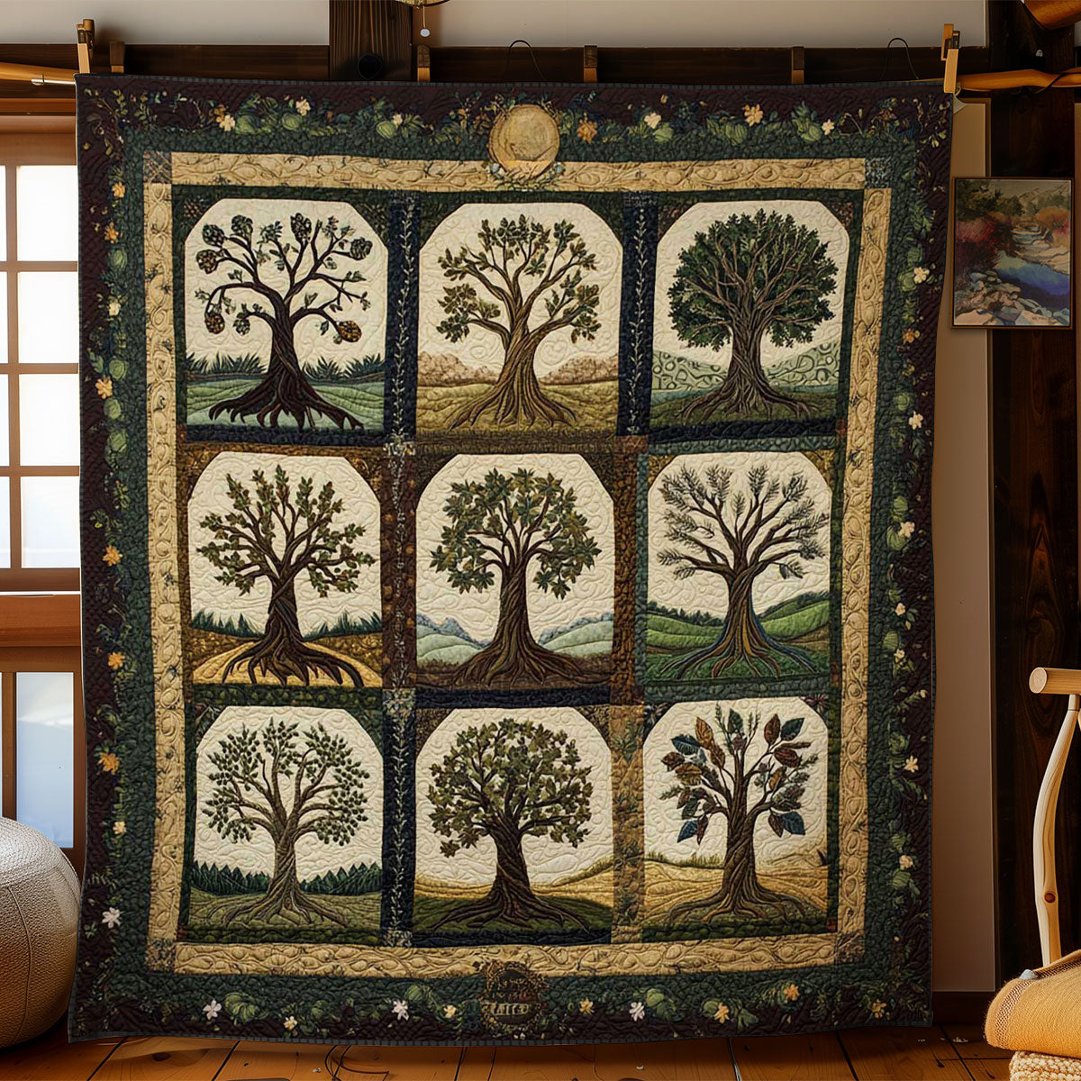 Rynx | Dream Landscape Tree of Life Quilted Blanket