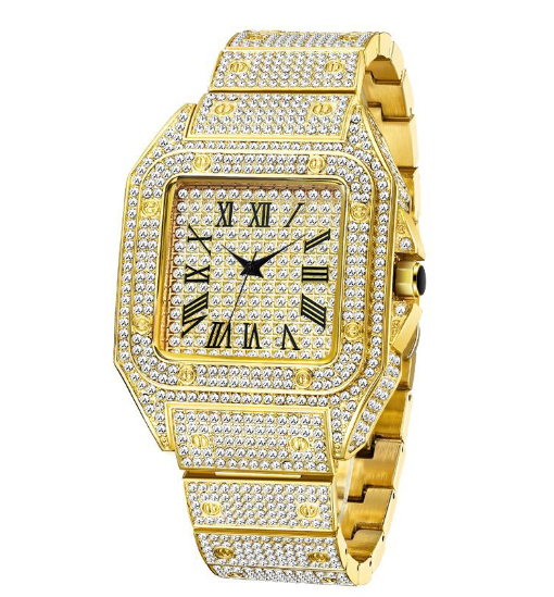 RYNX | Missfox Ice Out Square Watch For Men