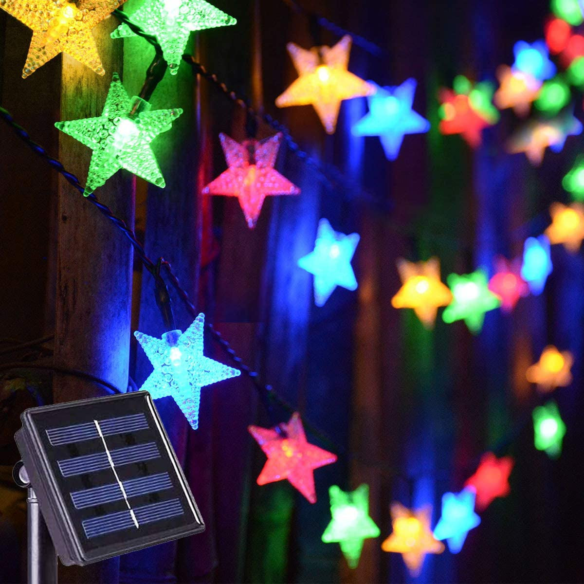Rynx | Solar Powered Feelys, Cold White Waterproof Solar Pavilion Summer Lights, 30ft 50 LED Solar Lights for Christmas Garden Decoration