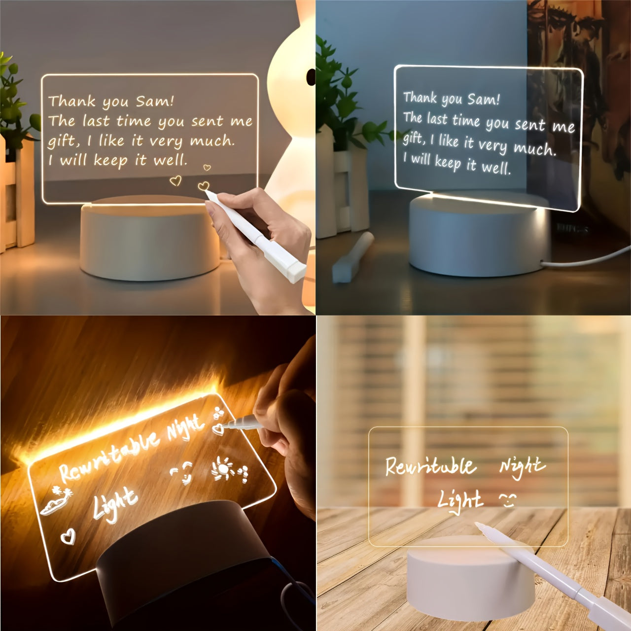 Rynx | LumiBoard - Modern LED Message Board Table Lamp with Pen