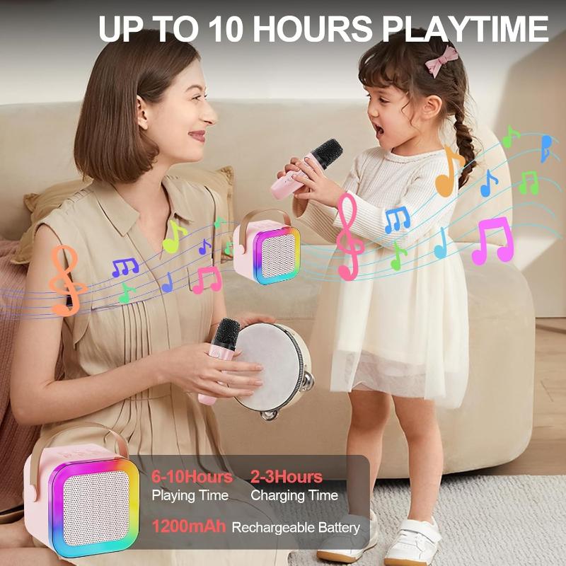 Rynx | Mini Karaoke Machine for Kids & Adults, Portable Bluetooth Speaker with Wireless Microphones and Fun Voice Change Features