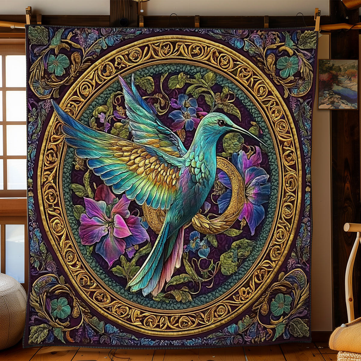 Rynx | Hummingbird in Mandala Quilt