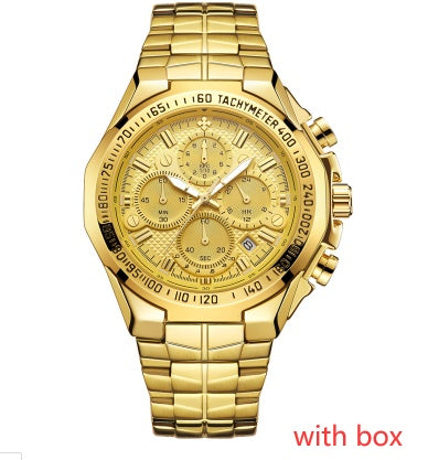 Rynx | WWOOR Multifunctional Men's Steel Bracelet Six-Hand Quartz Watch Waterproof Casual Crown Watch 8868