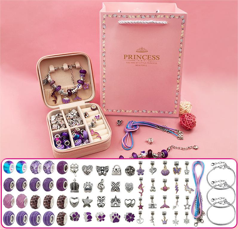 RYNX | DIY Gorgeous Bracelet Set - the best gift for kids 🔥Purple jewelry box