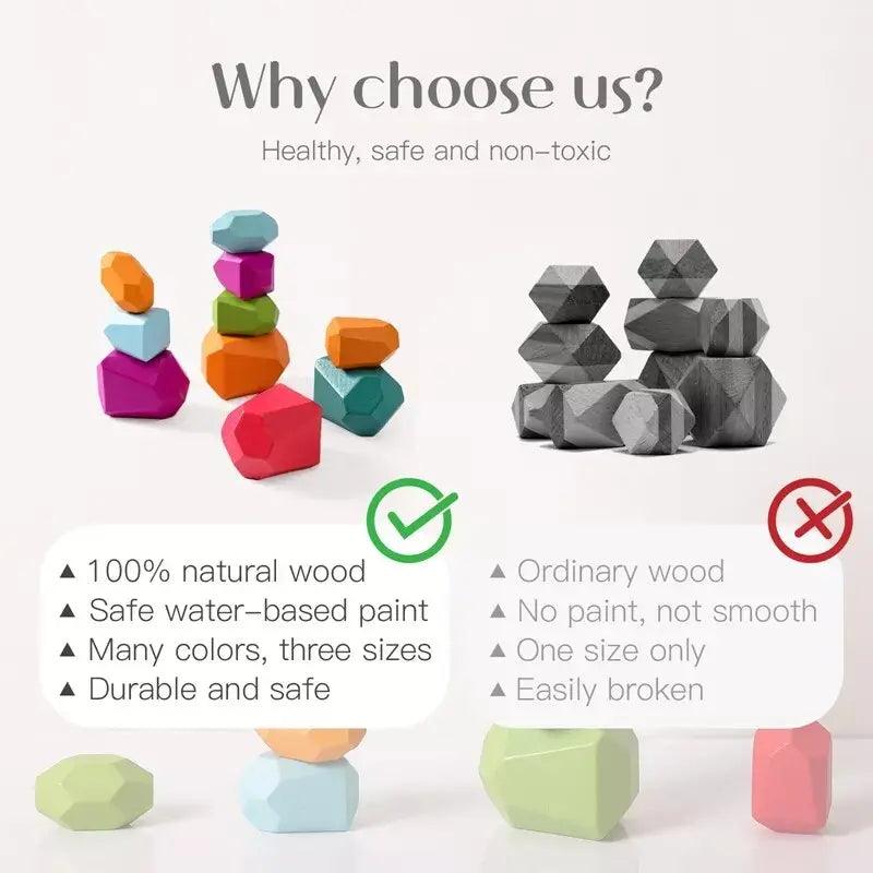 Rynx | Colorful Wooden Building Blocks Set for Creative Learning and Logical Development
