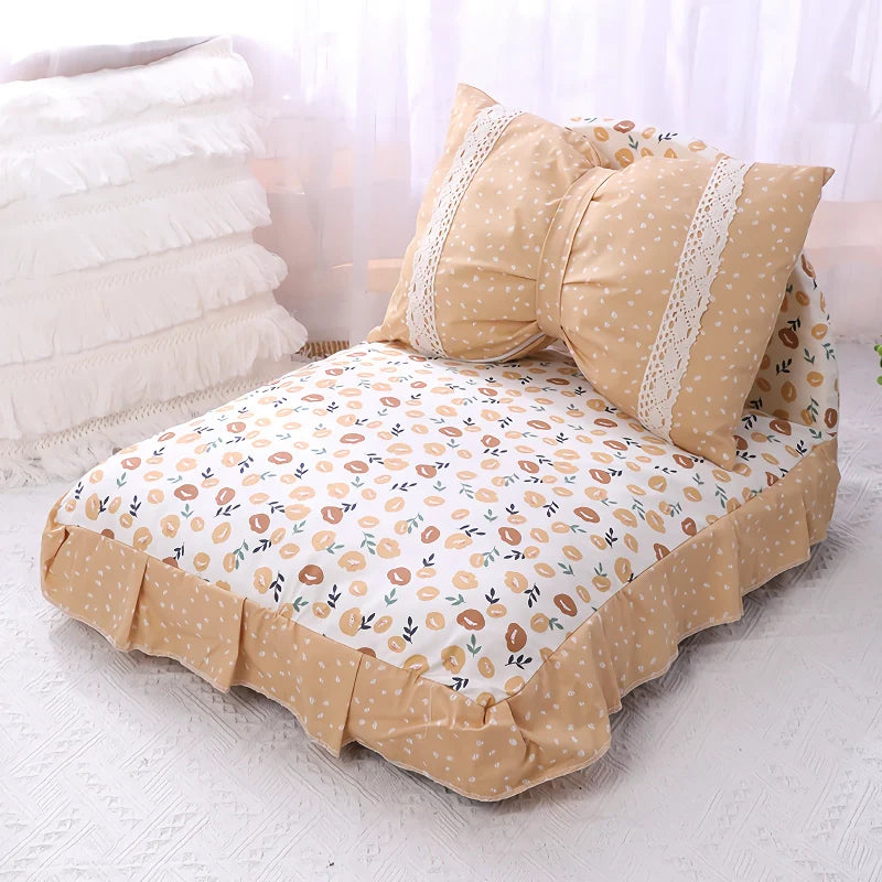 Rynx | Cute Bow Cat and Dog Bed with Removable Cushion Safe