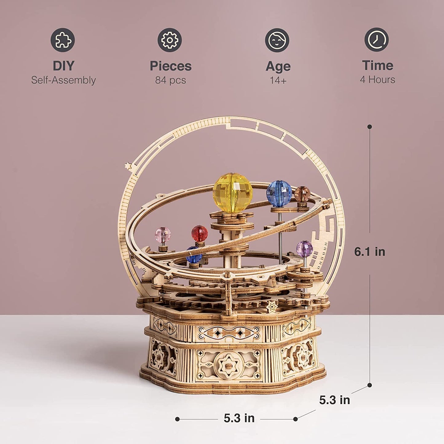 Rynx | DIY 3D Wood Rotating Starry Sky Mechanical Music Box