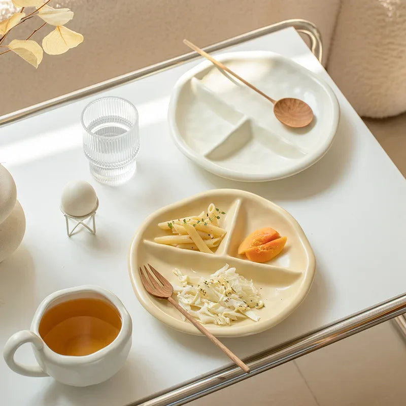 Rynx | 3-compartment ceramic portion control plate for healthy eating