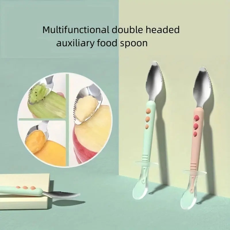 Rynx | Baby spoon with scraper — double-sided fruit preparation tool