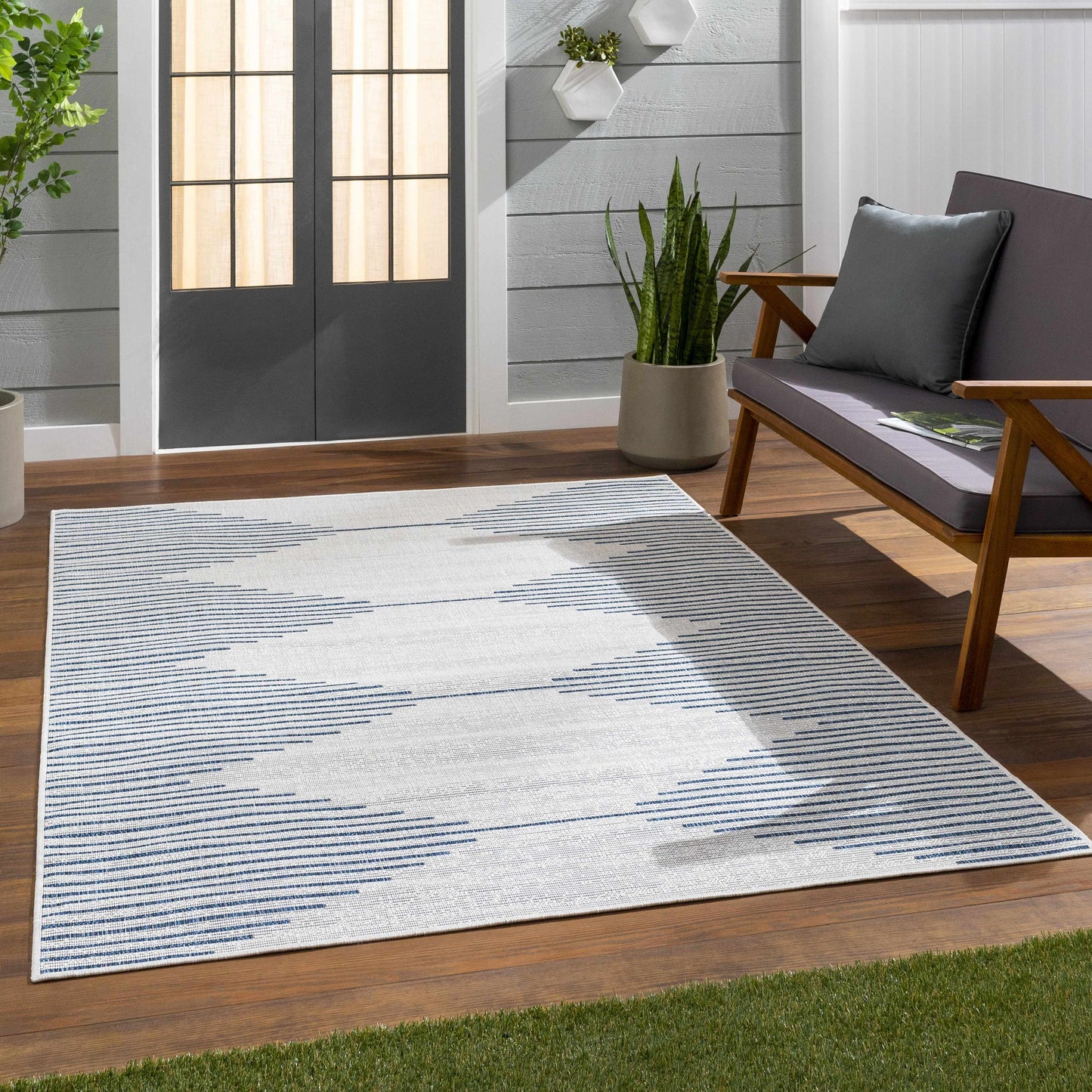 Rynx | Blue and Cream Outdoor Carpet