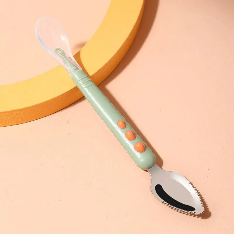 Rynx | Baby spoon with scraper — double-sided fruit preparation tool