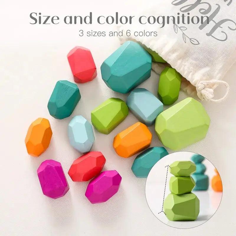 Rynx | Colorful Wooden Building Blocks Set for Creative Learning and Logical Development