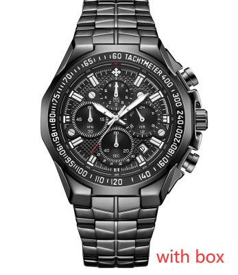 Rynx | WWOOR Multifunctional Men's Steel Bracelet Six-Hand Quartz Watch Waterproof Casual Crown Watch 8868