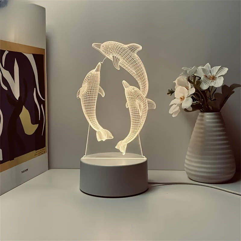 Rynx | GeoDolphin - Modern 3D Illusion Table Lamp