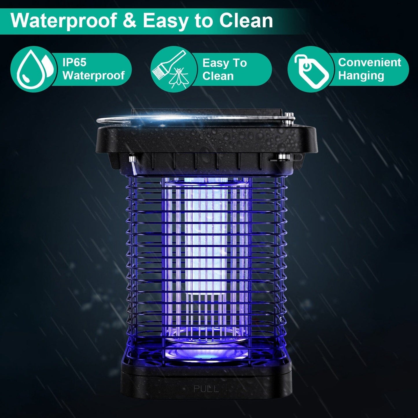 Rynx | Electric solar-powered insect zapper lamp IP65 waterproof for indoor and outdoor