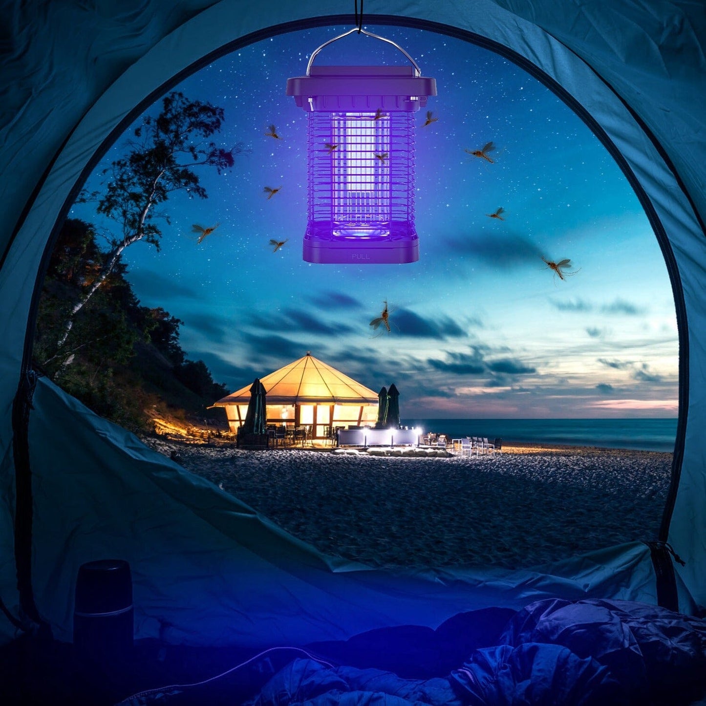 Rynx | Electric solar-powered insect zapper lamp IP65 waterproof for indoor and outdoor