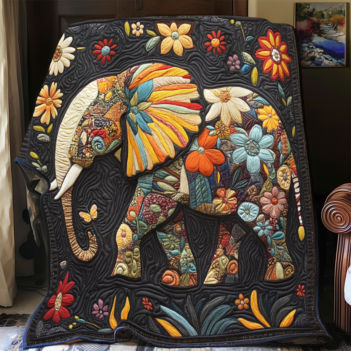 Rynx | Elephant flowers quilt