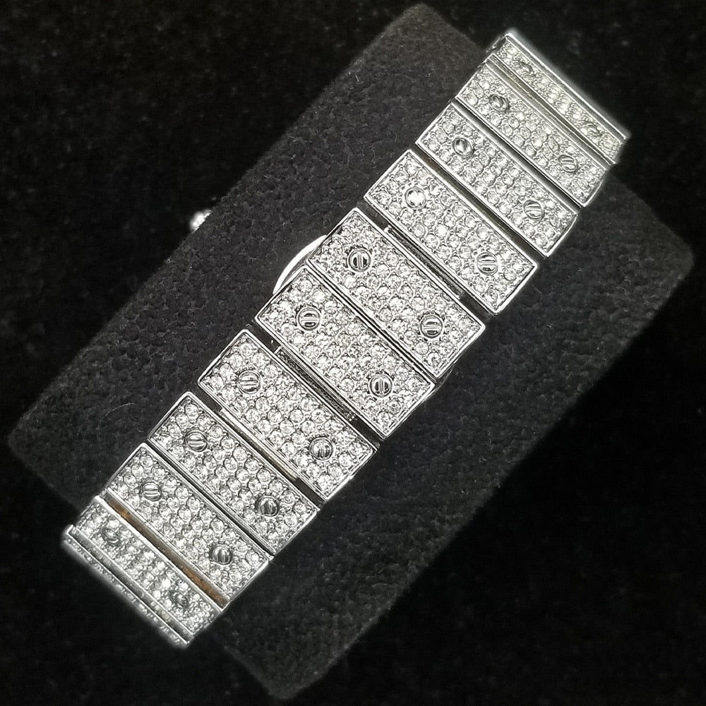 RYNX | Missfox Ice Out Square Watch For Men