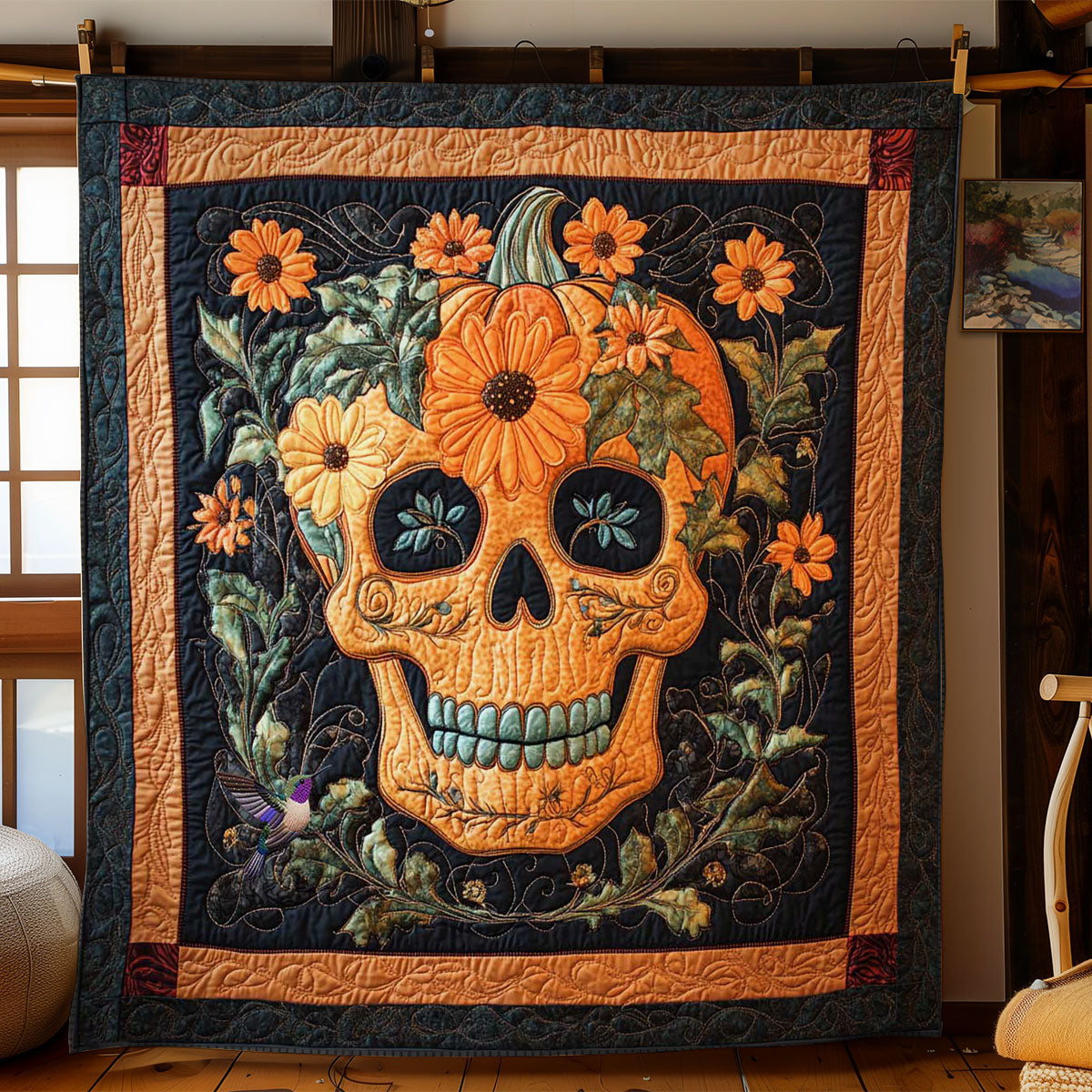 Rynx | Pumpkin Skull Quilt
