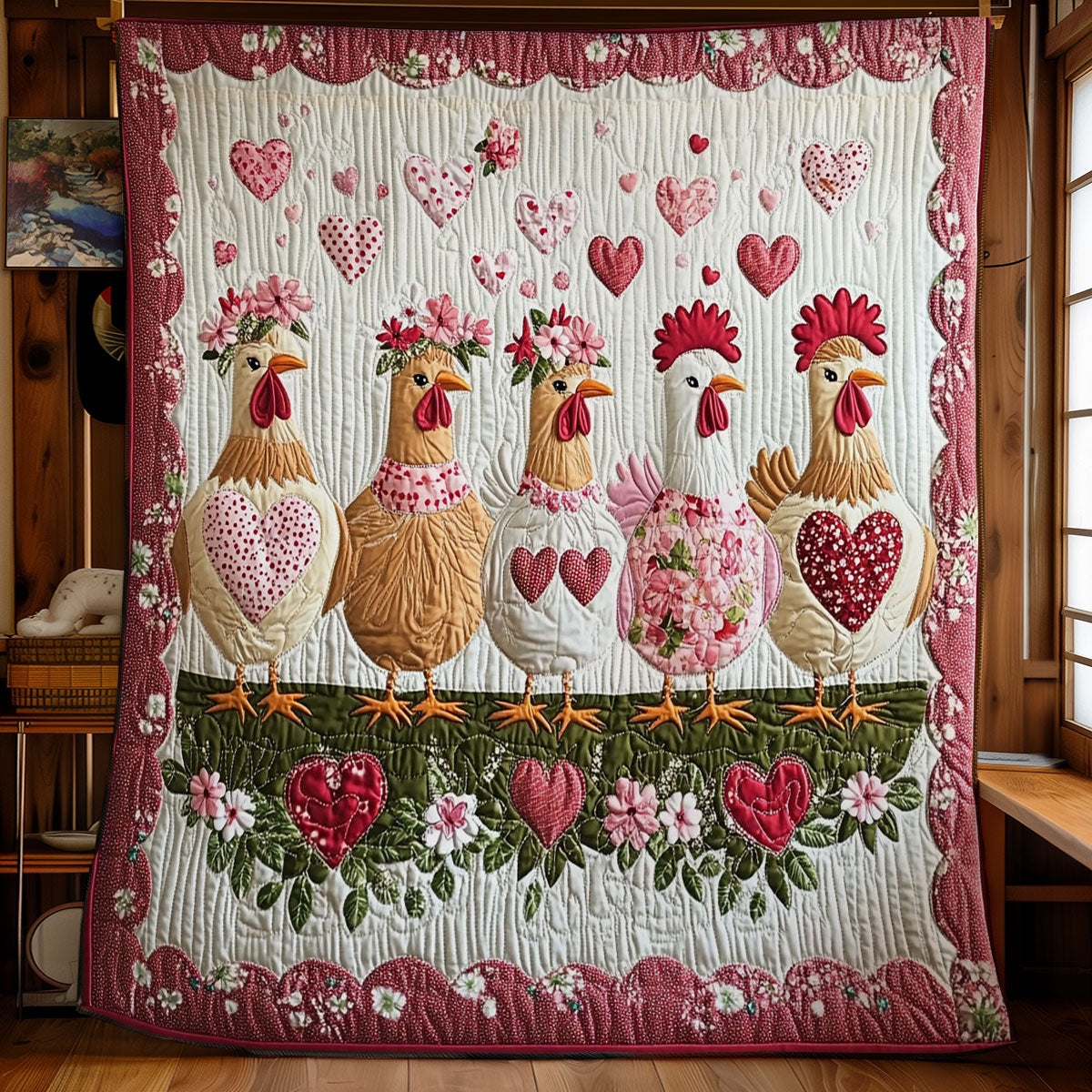 Rynx | Heart Chicken Quilted Blanket
