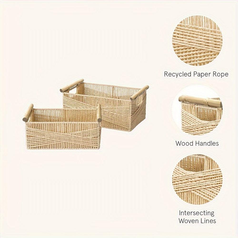 Rynx | Charming Oversized Rattan Storage Basket with Comfortable Handles - Stylish Open Organizer for Any Room