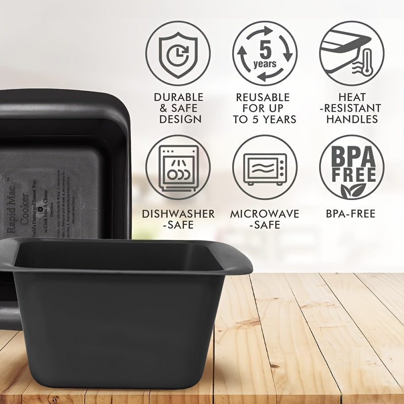 Rynx | Quick Mac and Cheese Microwave Cooker – Ready in 5 Minutes, Perfect for Dorms, Small Kitchens and Offices, BPA-Free and Dishwasher Safe