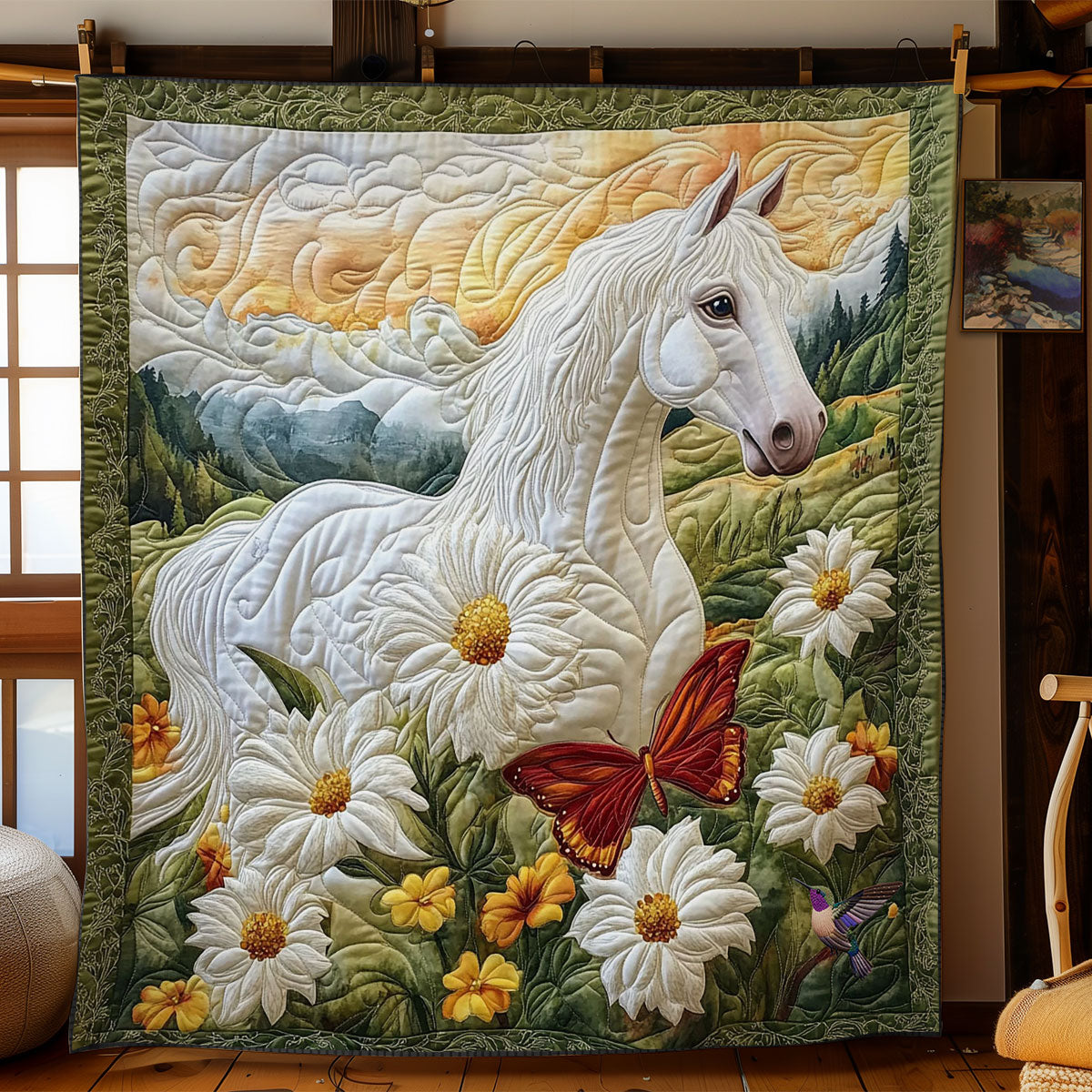Rynx | White Horse in Highland Quilt