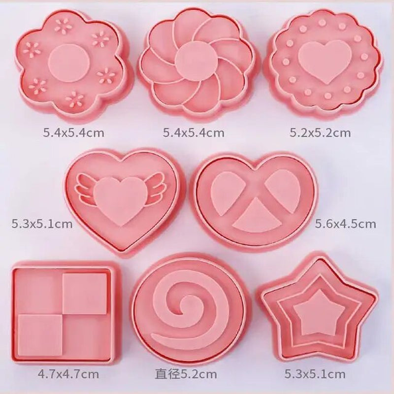 Rynx | 8 Pieces/Set DIY Cake Decoration Tools Christmas Cartoon Cookie Cutter Set Plastic Baking Molds Cookie Tools