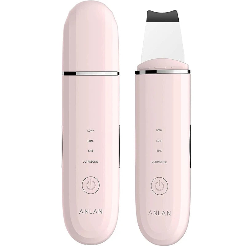 Rynx | Ultrasonic Skin Scrubber | Deep Cleansing Facial Peeling Spatula | Pore and Blackhead Removal Tool Pink
